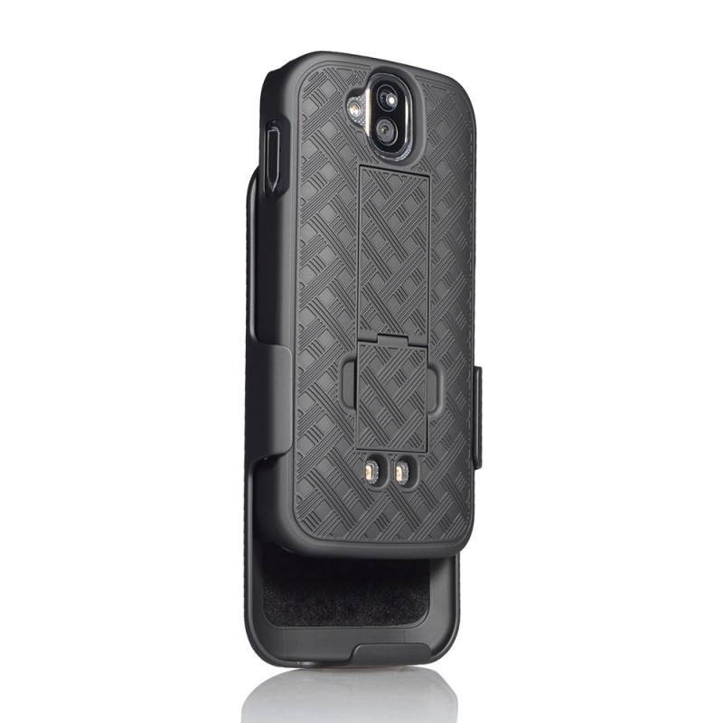 Kyocera DuraForce Pro Case, [Not Fit Kyocera DuraForce E6560] Circlemalls Dual Layers [Combo Holster] With Built-In stand With [ HD Screen Protector] For E6810, E6820, E6830 (Black)